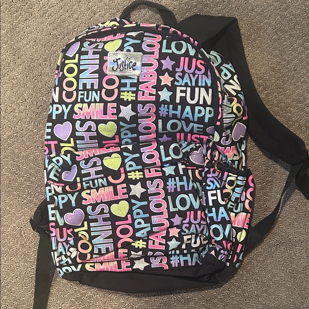 Justice Multicolor Graphic Backpack